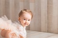 Portrait of a cute little one-year-old girl Royalty Free Stock Photo