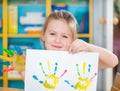 Portrait of cute little preschooler girl