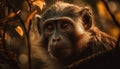portrait of cute macaque eating fruit generated by AI