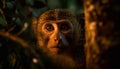 portrait of cute macaque in forest generated by AI
