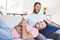 Portrait of a Cute Male gay Couple at Home Royalty Free Stock Photo