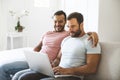 Portrait of a Cute Male gay Couple at Home Royalty Free Stock Photo