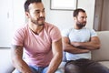 Portrait of a Cute Male gay Couple at Home Royalty Free Stock Photo