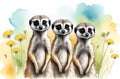 portrait of a cute meerkat family Royalty Free Stock Photo