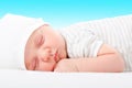 Portrait of a cute newborn sleeping baby