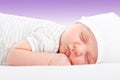 Portrait of a cute newborn sleeping baby Royalty Free Stock Photo