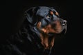 Portrait of a cute Rottweiler dog created with generative AI technology Royalty Free Stock Photo