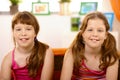 Portrait of cute schoolgirls. Royalty Free Stock Photo