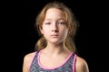 Portrait of cute sporty teenage girl. Photo session in the studio Royalty Free Stock Photo