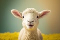 Portrait of a cute spring lamb. Studio shot against a bright background. Generative ai Royalty Free Stock Photo