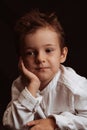 portrait of cute thoughtful child preschooler boy Royalty Free Stock Photo