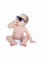 Portrait of cute toddler wearing sunglasses