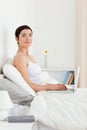Portrait of a cute woman using a laptop Royalty Free Stock Photo