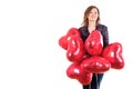 Portrait of cute Women with balloons heart Valentinsday