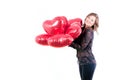 Portrait of cute Women with balloons heart Valentinsday