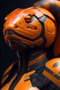 Portrait of a cybernetic orange snake a spiritual full body Tortoise, sunburst arround head, deadly face with power armor, AI
