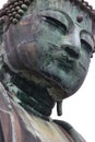 Portrait of the Daibutsu, the famous great buddha bronze statue placed in Kotokuin Temple in Kamakura, Japan Royalty Free Stock Photo