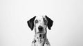 Portrait of dalmatian dog on white background