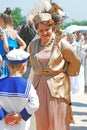 Portrait of dancing smiling woman