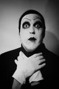 Portrait of dark mime Royalty Free Stock Photo