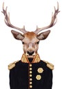 Portrait of Deer in military uniform.