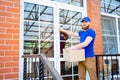 Delivery man delivering boxes Royalty Free Stock Photo