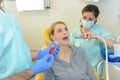 portrait dentist during check up day