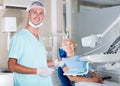 Portrait of dentist in dental clinic