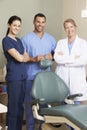 Portrait Of Dentist And Dental Nurses In Surgery Royalty Free Stock Photo