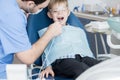 Brave Little Boy Visiting Dentist Royalty Free Stock Photo