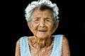 Portrait of depress and helpless elderly woman, grandma sitting Royalty Free Stock Photo