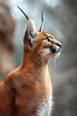 Portrait desert cats Caracal or African lynx Royalty Free Stock Photo