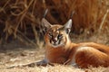 Portrait desert cats Caracal or African lynx Royalty Free Stock Photo