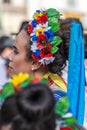 Portrait and detail of the Ukrainian folk costume