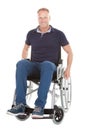 Portrait of disabled man on wheelchair Royalty Free Stock Photo