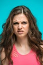 The portrait of disgusted woman Royalty Free Stock Photo