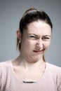 Portrait of disgusted woman Royalty Free Stock Photo
