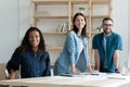 Portrait of diverse colleagues posing together in office Royalty Free Stock Photo