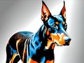 Portrait of the Doberman dog