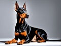 Portrait of the Doberman dog