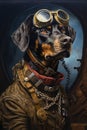 Portrait of an Aviator Dog Royalty Free Stock Photo