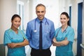 Portrait of doctor and nurses standing with arms crossed Royalty Free Stock Photo