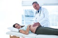 Portrait of doctor and pregnant woman in clinic Royalty Free Stock Photo