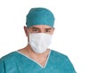 Portrait of doctor in scrubs. Close up shot. Royalty Free Stock Photo