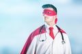 Portrait Of Doctor In Superhero Costume