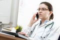 Portrait of a doctor using cellphone Royalty Free Stock Photo