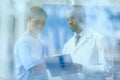 portrait of multiracial group of doctors in medical uniforms Royalty Free Stock Photo