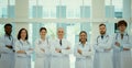 Portrait of Doctors and medical students with various gestures to prepare Royalty Free Stock Photo