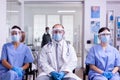 Portrait of doctors in protective masks posing looking at camera