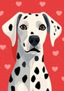 Portrait dog puppy white illustration black animal cute dalmatian pets dalmatian